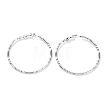 Non-Tarnish Ring 304 Stainless Steel Hoop Earrings for Women Men EJEW-B049-02F-P-1