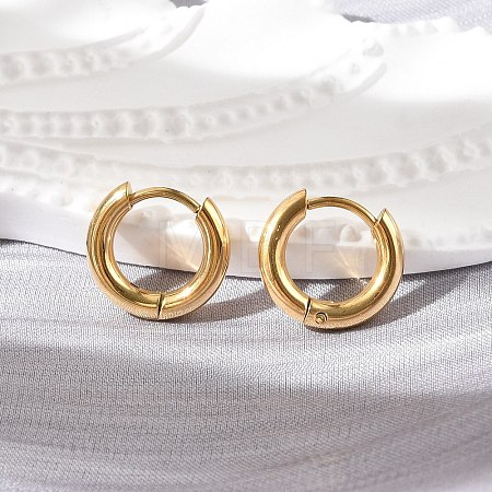 Ion Plating(IP) 304 Stainless Steel Huggie Hoop Earrings EJEW-G272-01-8mm-G-1