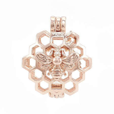 Alloy Locket Pendants PALLOY-S062-55RG-1