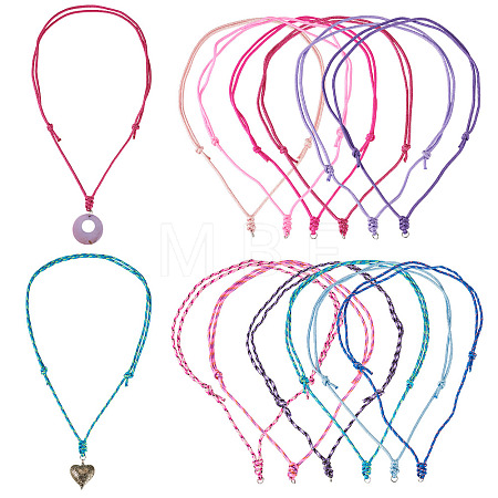12Pcs 12 Colors Polyester & Spandex Cord Necklace Making AJEW-TAC00071-1