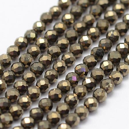 Natural Pyrite Beads Strands G-K185-03-1