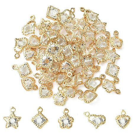 50Pcs 5 Style Rack Plating Iron Charms IFIN-YW0001-98-1