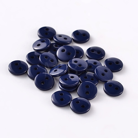 2-Hole Flat Round Resin Sewing Buttons for Costume Design BUTT-E119-24L-11-1