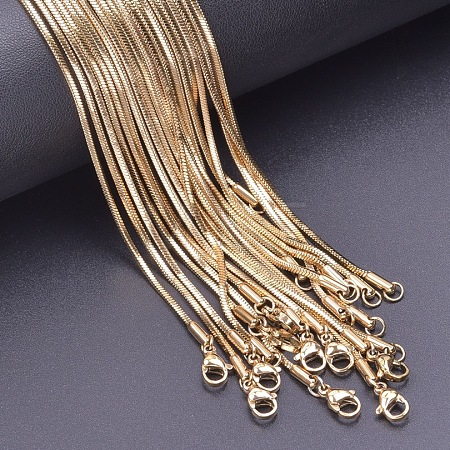 1.5mm 304 Stainless Steel Square Snake Chain Necklaces X-TW4888-1-1
