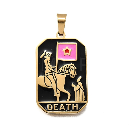 Tarot 304 Stainless Steel Enamel Pendants STAS-M119-09K-G-1