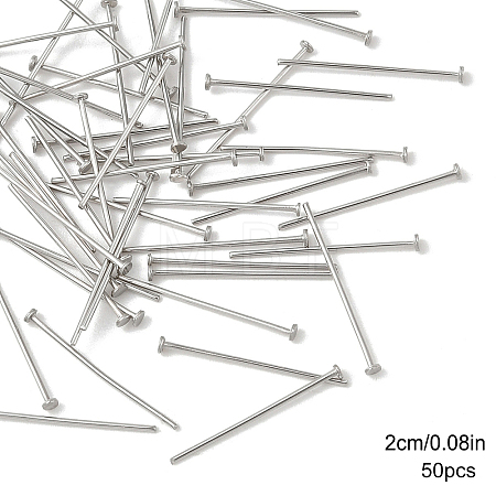 50Pcs 304 Stainless Steel Flat Head Pins STAS-YW0002-74-1