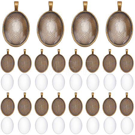 30Pcs Alloy Pendant Cabochon Settings FIND-SP0005-68-1