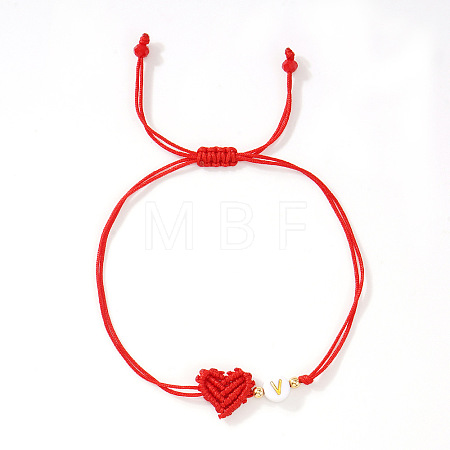 Brass & Resin Beads Braided Bead Bracelets BH1312-22-1