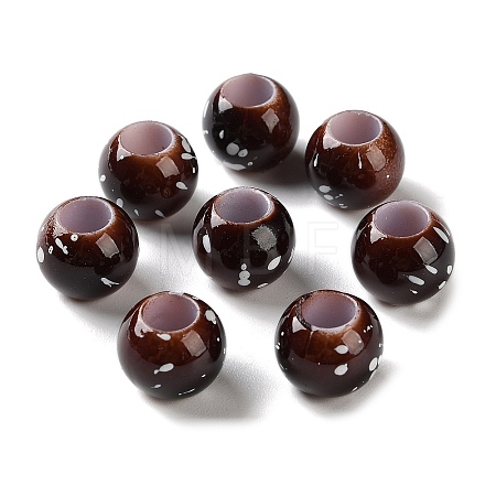 Spray Painted ABS Plastic European Beads KY-G033-01B-12-1