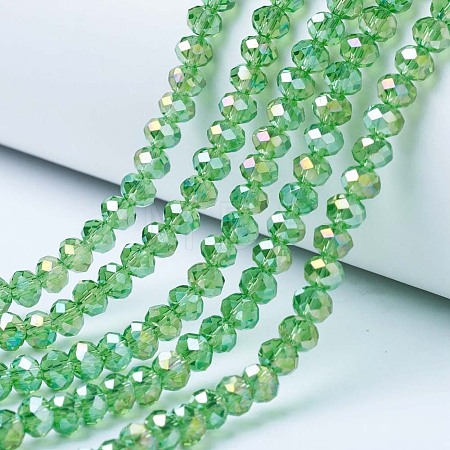Electroplate Glass Beads Strands EGLA-A034-T6mm-B11-1