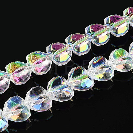 Electroplate Transparent Glass Beads Strands EGLA-B012-AB11-1