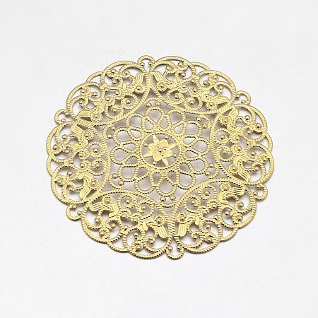 Brass Large Flower Filigree Findings X-KK-L056-01G-1