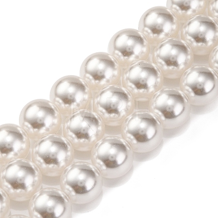 Baking Paint Pearlized Glass Pearl Round Bead Strands PEAR-H019-02E-04-1