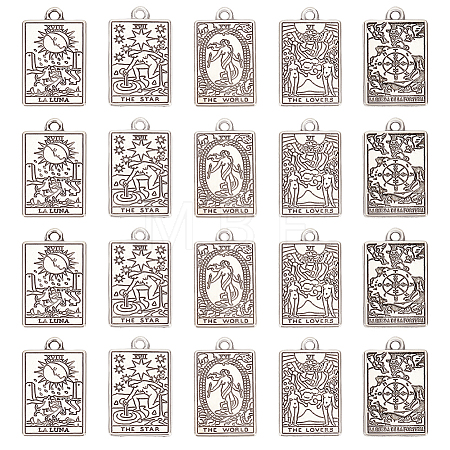 40Pcs 8 Style Tibetan Style Alloy Pendants FIND-NB0003-49-1