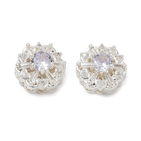 Brass Micro Pave Cubic Zirconia Beads CU-CBA3F77-04S-01-1