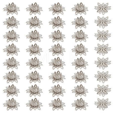40Pcs Brass Bead Caps KK-PH0015-25P-1