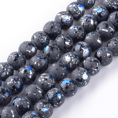 Baking Paint Glass Bead Strands X-DGLA-S112-10mm-D21-1
