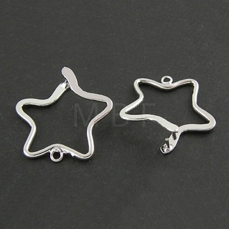 Silver Color Brass Pinch Bails X-KK199-1