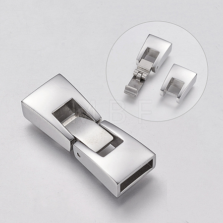 Tarnish Resistant 304 Stainless Steel Snap Lock Clasps STAS-P180-26P-1