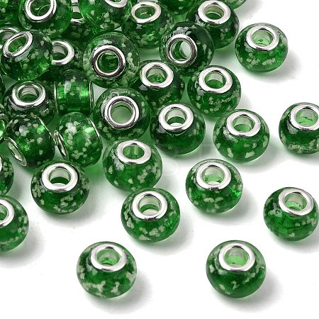 Glow In The Dark Handmade Luminous Style Lampwork Large Hole European Beads LPDL-R007-02D-1