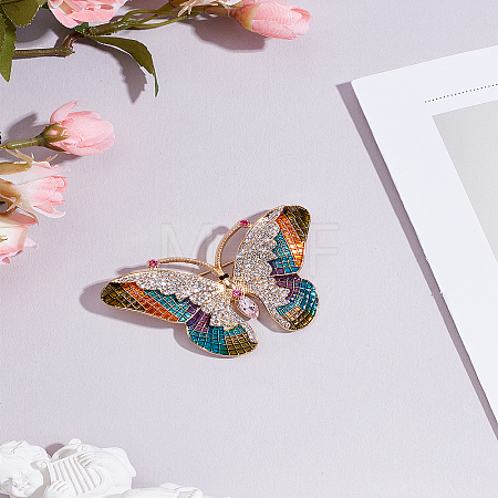 1Pc Butterfly Pave Colorful Rhinestone Brooch JEWB-LP0004-14-1