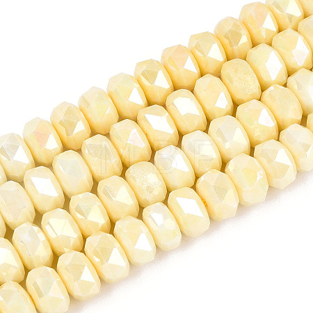 Anti-Tarnish Electroplate Glass Beads Strands GLAA-T025-8mm-11J-1
