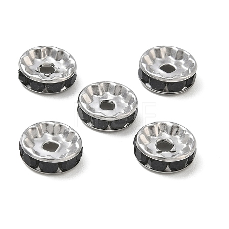304 Stainless Steel Rhinestone Spacer Beads RB-CBA18B7-01P-16-1