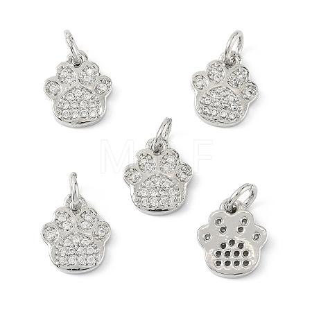 5Pcs Rack Plating Brass Micro Pave Clear Cubic Zirconia Charms KK-YW0003-36P-1