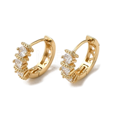 Brass Micro Pave Cubic Zirconia Hoop Earring EJEW-L271-19KCG-07-1