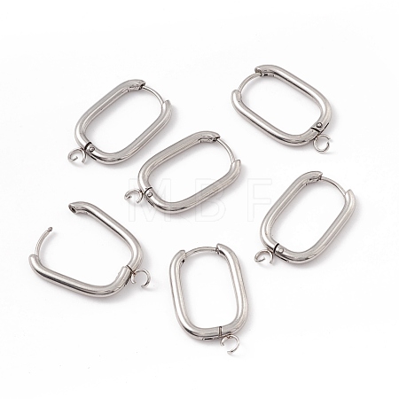 Tarnish Resistant 201 Stainless Steel Hoop Earring Findings STAS-H166-03P-1