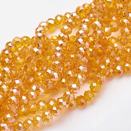 Electroplate Glass Beads Strands EGLA-D020-8x5mm-51-1