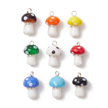 Handmade Lampwork Beads Pendants PALLOY-JF03581-1