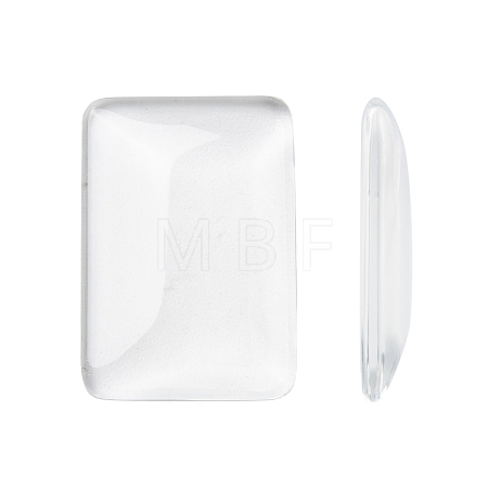 Transparent Rectangle Glass Cabochons GGLA-R025-33x23-1