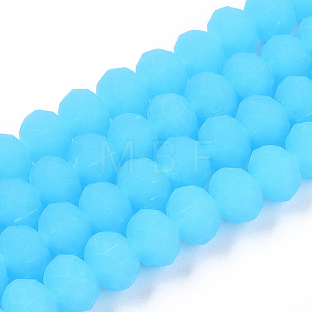 Imitation Jade Solid Color Glass Beads Strands EGLA-A034-J10mm-MD11-1