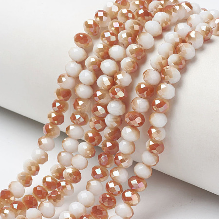 Electroplate Opaque Solid Color Glass Beads Strands EGLA-A034-P4mm-J09-1