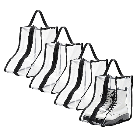 Clear PVC Plastic Shoes Storage Zipper Bags with Handles ABAG-WH0045-71A-1