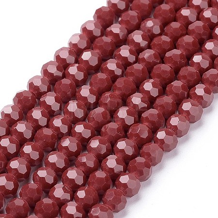 Faceted(32 Facets) Glass Beads Strands EGLA-J042-4mm-24-1