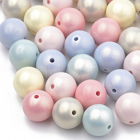 Spray Painted Style Acrylic Beads X-MACR-T010-16mm-1