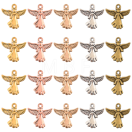 40Pcs 5 Colors Tibetan Style Alloy Pendants FIND-SC0016-64-1
