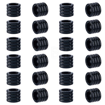 24Pcs Grooved Stainless Steel European Beads STAS-HS0001-81A-1