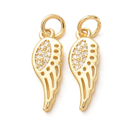 Brass Micro Pave Clear Cubic Zirconia Pendants CU-E003-18G-30-1
