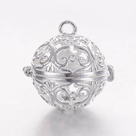 Brass Cage Pendants KK-K173-06S-1