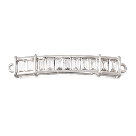 Brass Pave Clear Cubic Zirconia Links Connector Charms KK-K426-01P-1