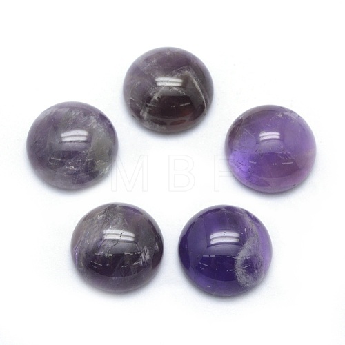 Natural Amethyst Cabochons G-P393-R14-14mm-1