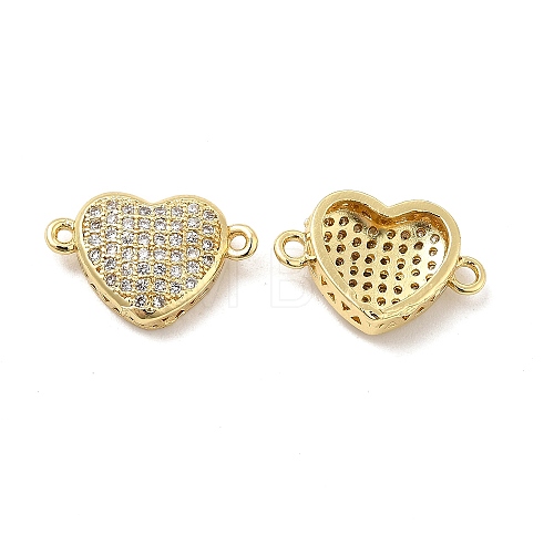 Brass Micro Pave Clear Cubic Zirconia Connector Charms KK-E068-VB340-1