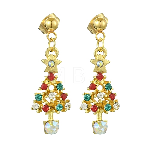 Alloy Rhinestone Stud Earrings EJEW-JE06005-1