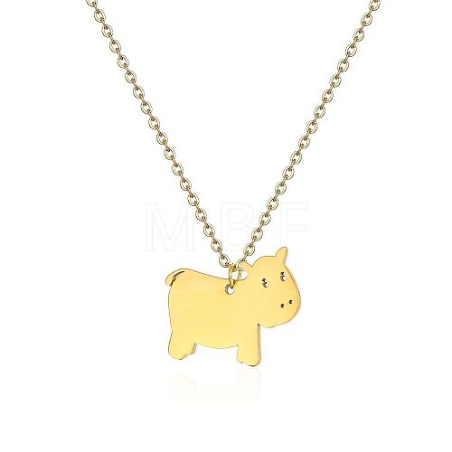 Cute Cartoon Animal Stainless Steel Pendant Necklaces QV5065-2-1