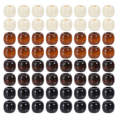 Globleland 400Pcs 4 Colors Wood European Beads WOOD-GL0001-15-1