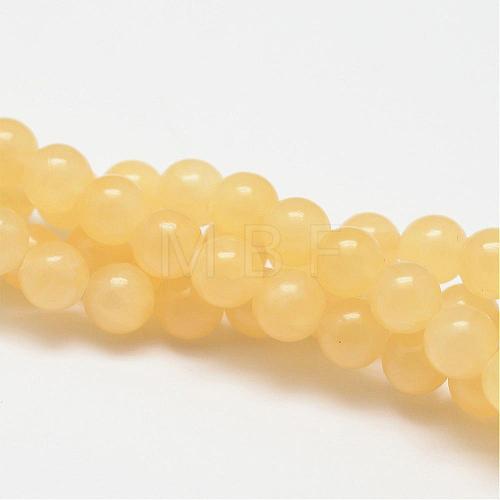 Natural Yellow Jade Bead Strands G-K121-02-10mm-1