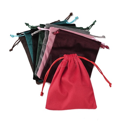 Velvet Jewelry Drawstring Storage Pouches ABAG-P013-02D-1